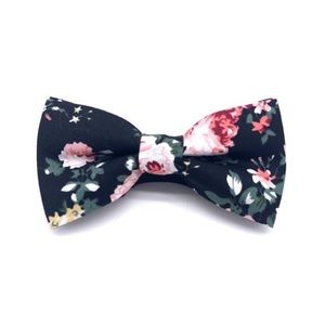 Black Floral Bow Tie
